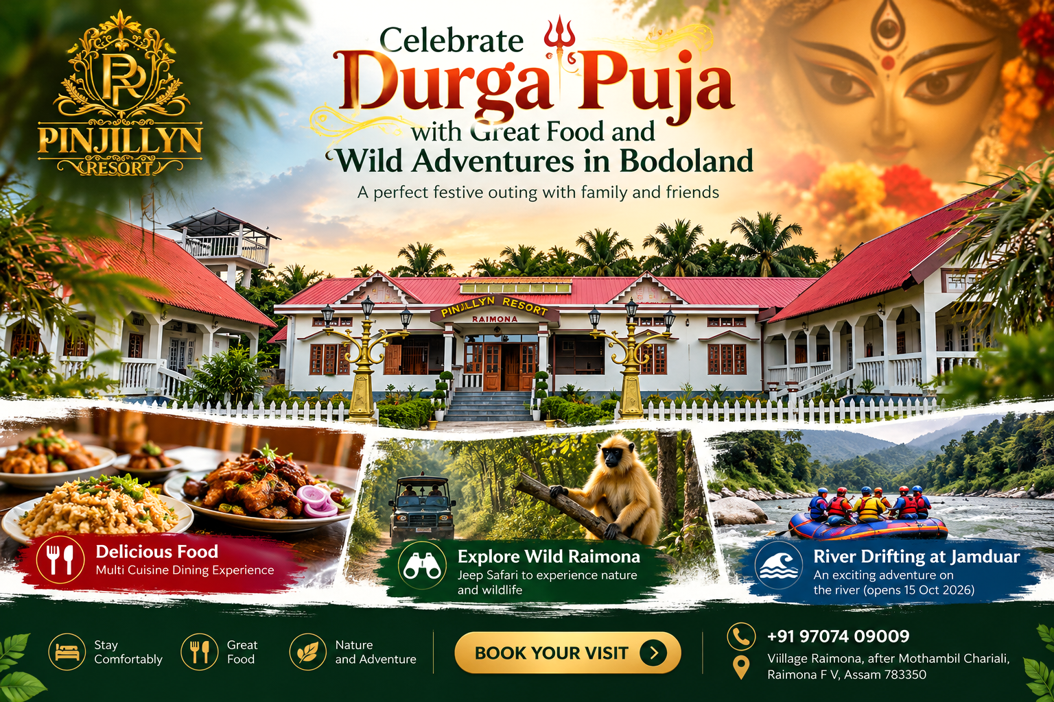 durga puja outing near me at Pinjillyn Resort in Bodoland